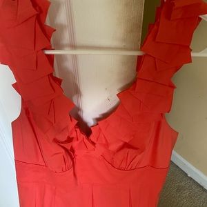 Dress coral color. Worn once above knee